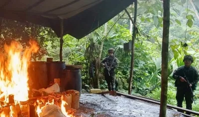 Uno de los laboratorios destruidos.