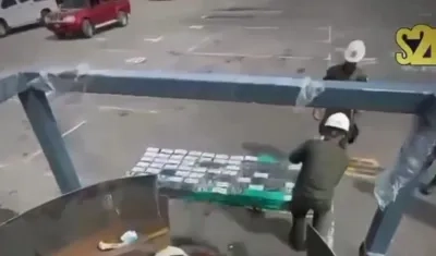 La droga incautada en el puerto de Cartagena. 