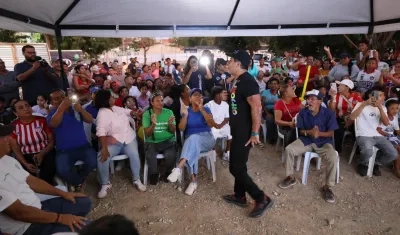 El alcalde Alejandro Char en el inicio de la obra.