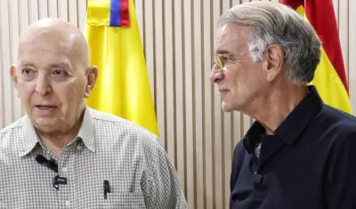 El Alto Comisionado para la Paz, Otty Patiño, y el Gobernador Eduardo Verano.