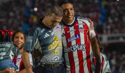 El español Cristobal Soria con Luis Fernando Muriel.
