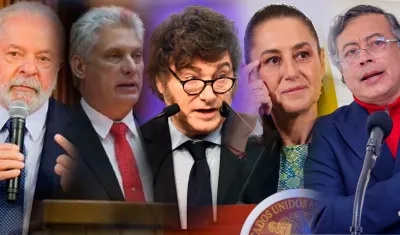 Luiz Inacio Lula da Silva, Miguel Díaz-Canel, Javier Milei, Claudia Sheinbaum y Gustavo Petro