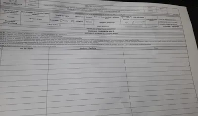 Imagen de referencia de formato de recolección de firmas.