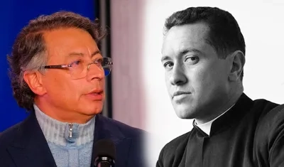 Gustavo Petro y el sacerdote Camilo Torres