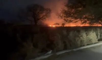 Incendio en propiedad de la familia Barraza Arraut.