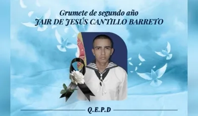 Grumete Jair de Jesús Cantillo Barreto.