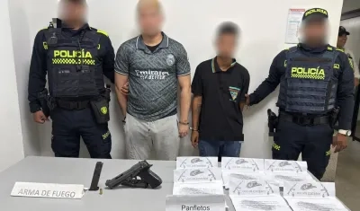 Los dos hombres fueron capturados por unidades de la Policía Nacional. 