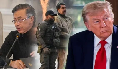 Gustavo Petro, Nicolás Maduro y Donald Trump.