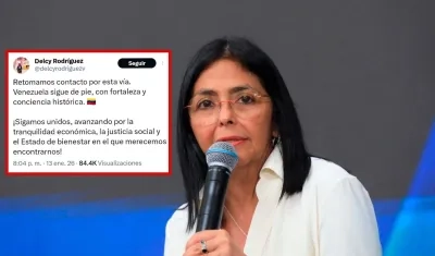 La presidenta encargada de Venezuela, Delcy Rodríguez.