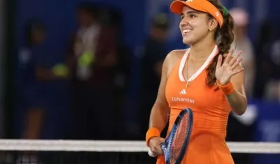 María Camila Osorio tras su triunfo sobre la croata Donna Vekic.