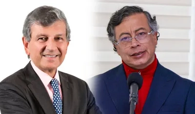 Juan Martin Caicedo, presidente de la CCI, y Gustavo Petro, presidente de la República.