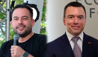 Edwin Palma, ministro de Minas y Energía, y Daniel Noboa, presidente de Ecuador. 