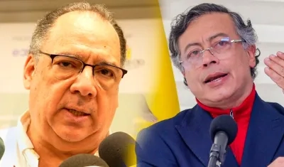 Jorge Segebre, presidente de Camacol Atlántico, y Gustavo Petro, presidente de Colombia.