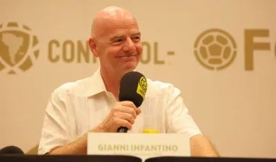Gianni Infantino, presidente de la Fifa, estuvo este martes en Barranquilla.