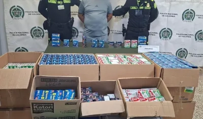 Medicamentos adulterados y el capturado.