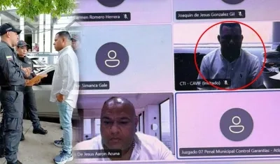 El concejal Alexis Castillo cuando le hicieron la captura y durante la audiencia. 