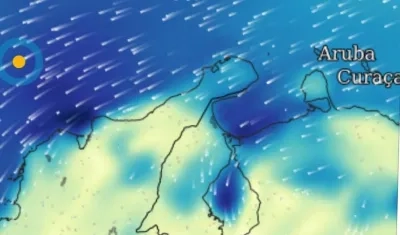 Condición  meteomarina esta noche en el Caribe