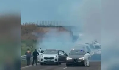 Momento en que se perpetraba el asalto. 