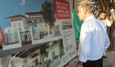 Eduardo Verano en obra de intervención de la Casa Laskar.