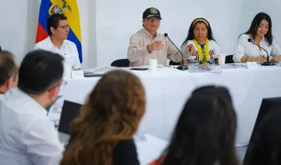 El Presidente Gustavo Petro en consejo de ministros.