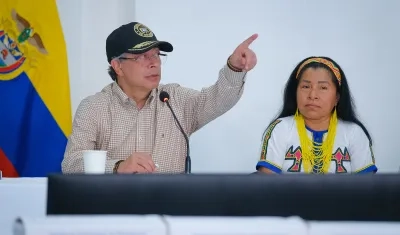 El Presidente Gustavo Petro en el consejo de ministros en Montería. 