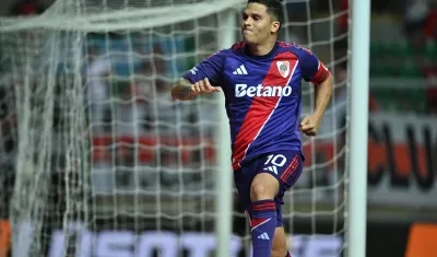 Juan Fernando Quintero celebrando su gol.