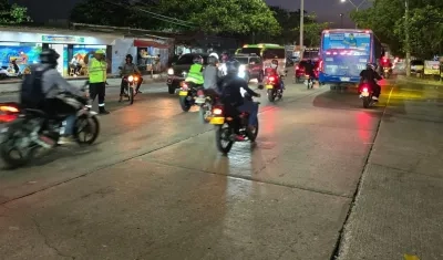 Circulación de motos en Barranquilla. 