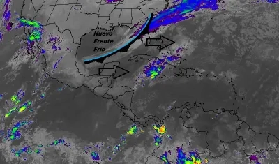 Nuevo frente frío en camino al Mar Caribe. 