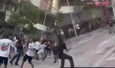 Enfrentamiento a piedra en Santa Marta.