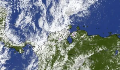 Aspecto del frente frío que está teniendo incidencia en el Caribe colombiano. 