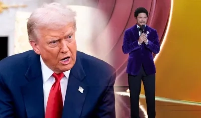 Donald Trump y Trevor Noha, presentador de los Grammy.