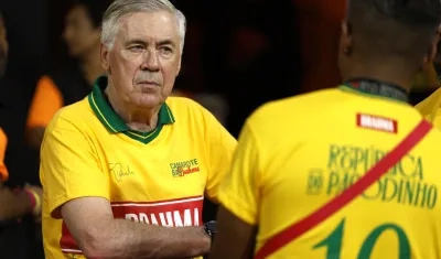 El técnico de Brasil, Carlo Ancelotti, durante el Carnaval de Sao Paulo. 