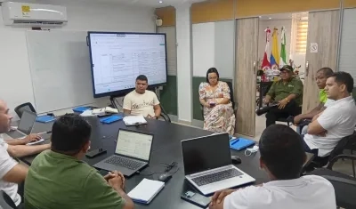 Reunión de directivos de Aqualia y la Alcaldía de Galapa. 