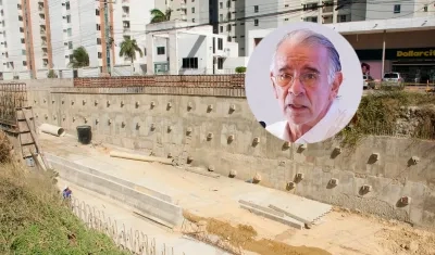 Aspecto de las obras de la Gran Vía y el gobernador Eduardo Verano (círculo). 