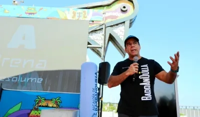 El alcalde Alejandro Char durante la presentación del Ironman 70.3.