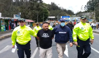 Alias 'Mizón' cuando era deportado a Colombia.