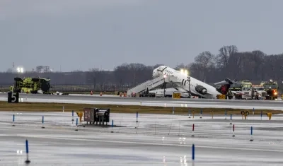 Así terminó el avión de Air Canada.