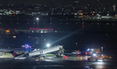 Así terminó el avión de Air Canada.