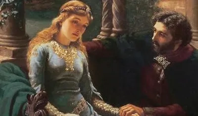 Abaelard y su alumna Heloisa, cuadro del pintor Edmund Blair Leighton de 1882