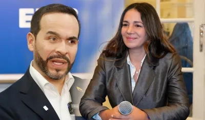Los candidatos Abelardo De La Espriella y Sondra Macollins.