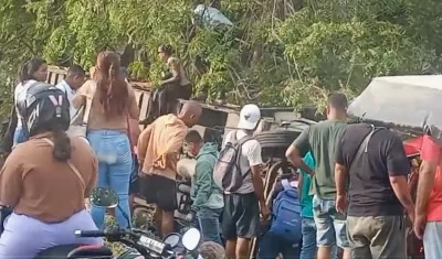 Accidente en la vía Oriental.