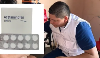 Imagen de referencia y un médico en atención.