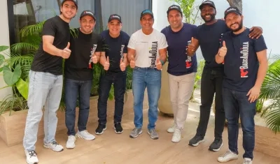 Alejandro Char Jr., Welfran Mendoza, Gonzalo Baute, Alejandro Char, Selmen Arana, Estefanel Gutiérrez y Samir Radi.
