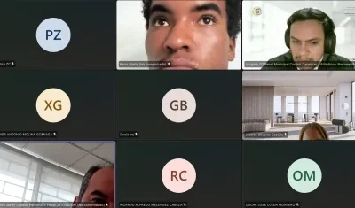 Kevin Evaristo Ojeda Cabrera durante la audiencia virtual de este lunes. 