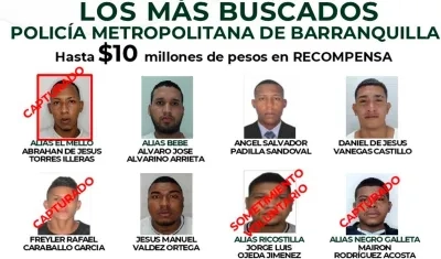 Cartel de los más buscados. 