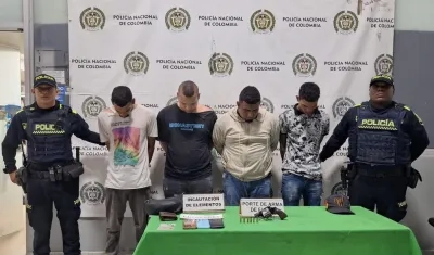 Cinco capturados por la Policía Metropolitana de Barranquilla.