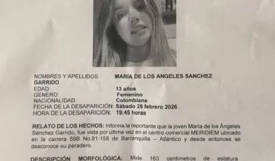 Denuncia de desaparición de María De los Ángeles Sánchez, la otra niña desaparecida