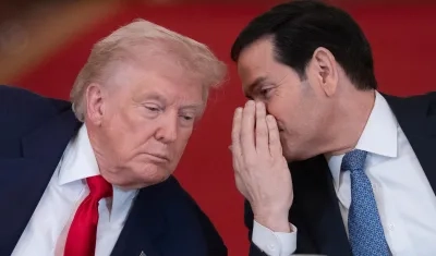 El presidente de EE.UU. Donald Trump con el secretario de Estado, Marco Rubio.