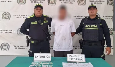 El capturado fue conducido a la URI de la Fiscalía por extorsión. 