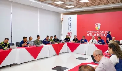 Consejo de seguridad realizado esta martes en la Gobernación del Atlántico. 